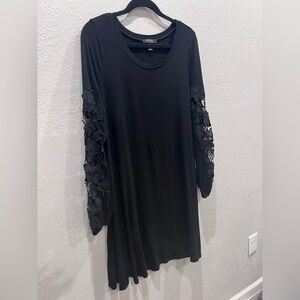 Spense Women’s Black Floral Lace Long Sleeved Dress